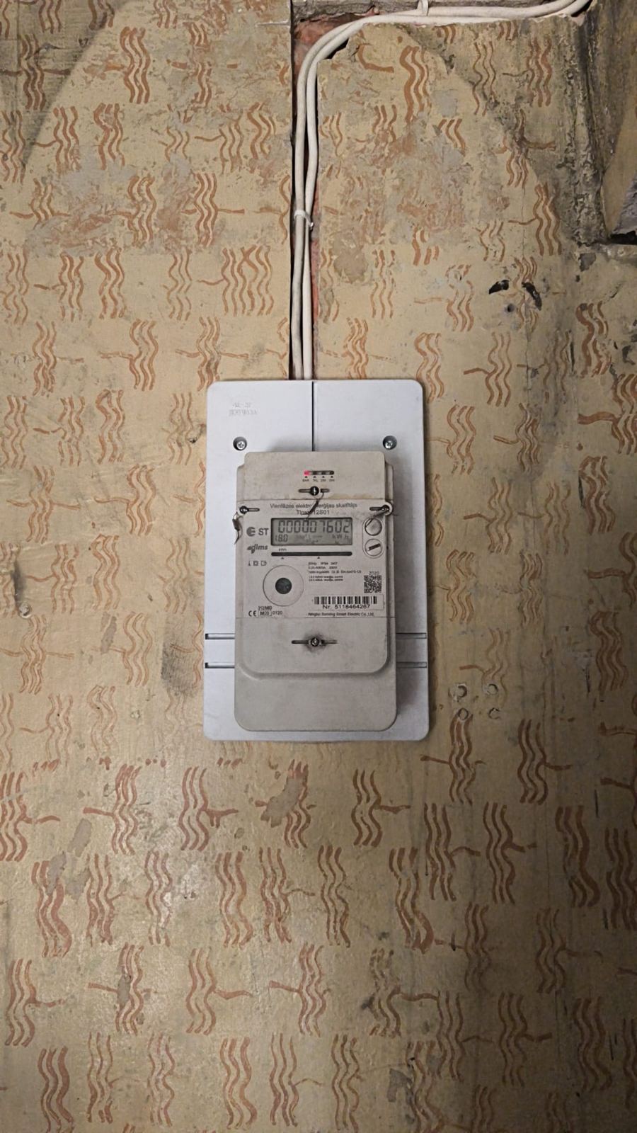 Elektrības skaitītājs un vadi
